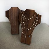 Walnut Human  Necklace Jewelry Display