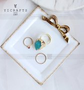 White square jewelry collection tray
