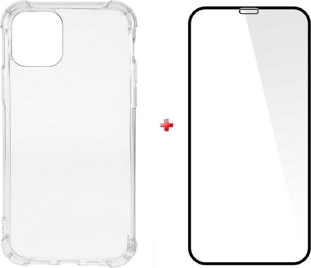 Shockproof silicone tpu gel hoesje iPhone 11 Pro met full cover glas screenprotector