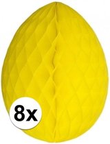 8x Décoration oeuf de Pâques jaune 20 cm - Déco Pâques / Déco Pâques