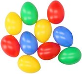 Gekleurde plastic eieren 10 stuks - Paasdecoratie / Paasversiering
