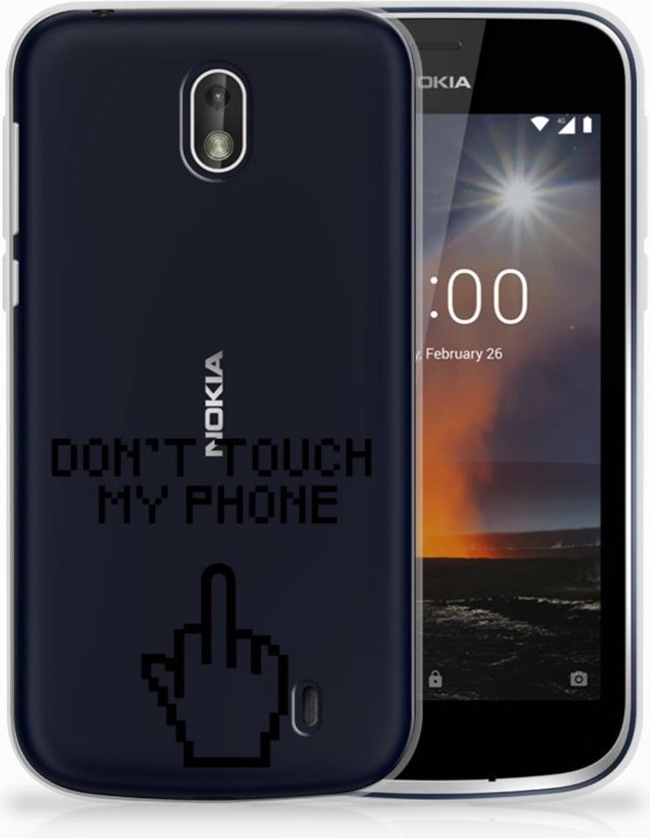 Nokia 1 Silicone-hoesje Finger Don't Touch My Phone