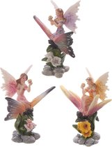 Bloemen Fee Rijdend op Vlinder - 10 cm