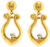 Behave® Dames oorbellen hangers goud-kleur 3,5 cm