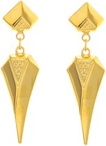 Behave® Dames oorbellen hangers goud-kleur 4,5 cm