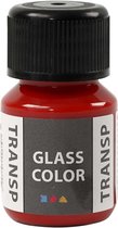 Glasverf - Porseleinverf - Verf Voor Porselein En Glas - Transparant - Rood - Glass Color Transparant - Creotime - 30ml