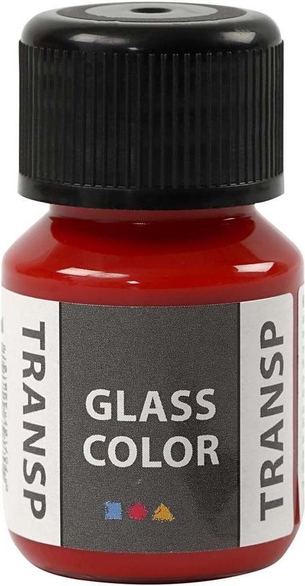 Glasverf - Porseleinverf - Verf Voor Porselein En Glas - Transparant - Rood  - Glass... | bol
