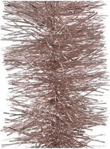Kerstslingers lichtroze 10 cm breed x 270 cm - Guirlande folie lametta - Lichtroze kerstboom versieringen
