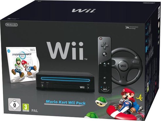 vreemd Het eer Nintendo Wii + Mario Kart (Incl. Wheel) - Zwart | bol.com