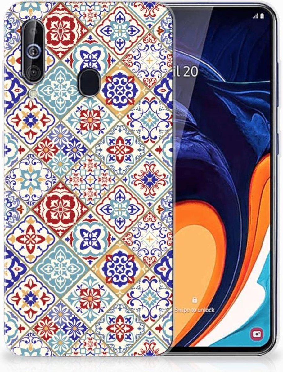 Samsung Galaxy A60 TPU Siliconen Hoesje Tiles Color