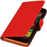 Microsoft Lumia 640 XL Effen Booktype Wallet Cover Rood - Cover Case Hoes