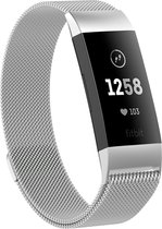 Adge® Milanees bandje - Fitbit Charge 3 - Zilver - Medium