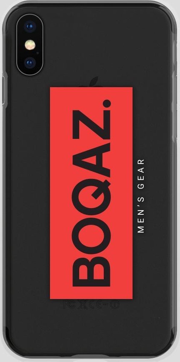 BOQAZ. iPhone XR hoesje - Labelized Collection - Red print BOQAZ