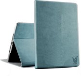 Hoes geschikt voor Apple iPad Air 10.5 (2019) - Canvas Eco Leer Smart Book Case Hoesje - iCall - Blauw