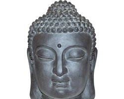 Boeddha Hoofd M 31X30X42 cm Donker Grijs Fiberclay STONE Lite