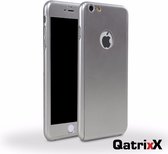 Full Body Slim Fit 360 graden Lichtgewicht Case hoesje Zilver met ingebouwde glazen screenprotector voor AppleiPhone 6/6S