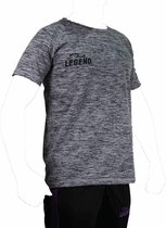 Legend Sports Dryfit Sportshirt Melange Zwart Taille 3xs