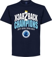 City Back to Back Champions T-Shirt - Navy - L