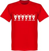 Liverpool 6 Times European Trophy T-shirt - Rood - 4XL