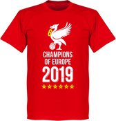 Liverpool Champions Of Europa 2019 T-Shirt - Rood - XS