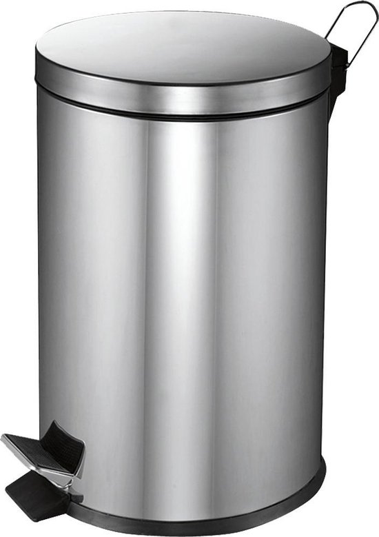 V-Part Pattumiera A Pedale 45 Litri In Acciaio Inox Opaco - Antifiamma E Silenziosa