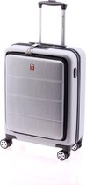 Gladiator Tech Handbagage Koffer / 15 inch Business Laptop Koffer - 55 cm - TSA slot - Zilvergrijs