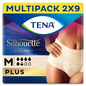 TENA Silhouette Plus broekjes - High Waist - Crème -  M - 18 stuks - voor urineverlies (incontinentie)