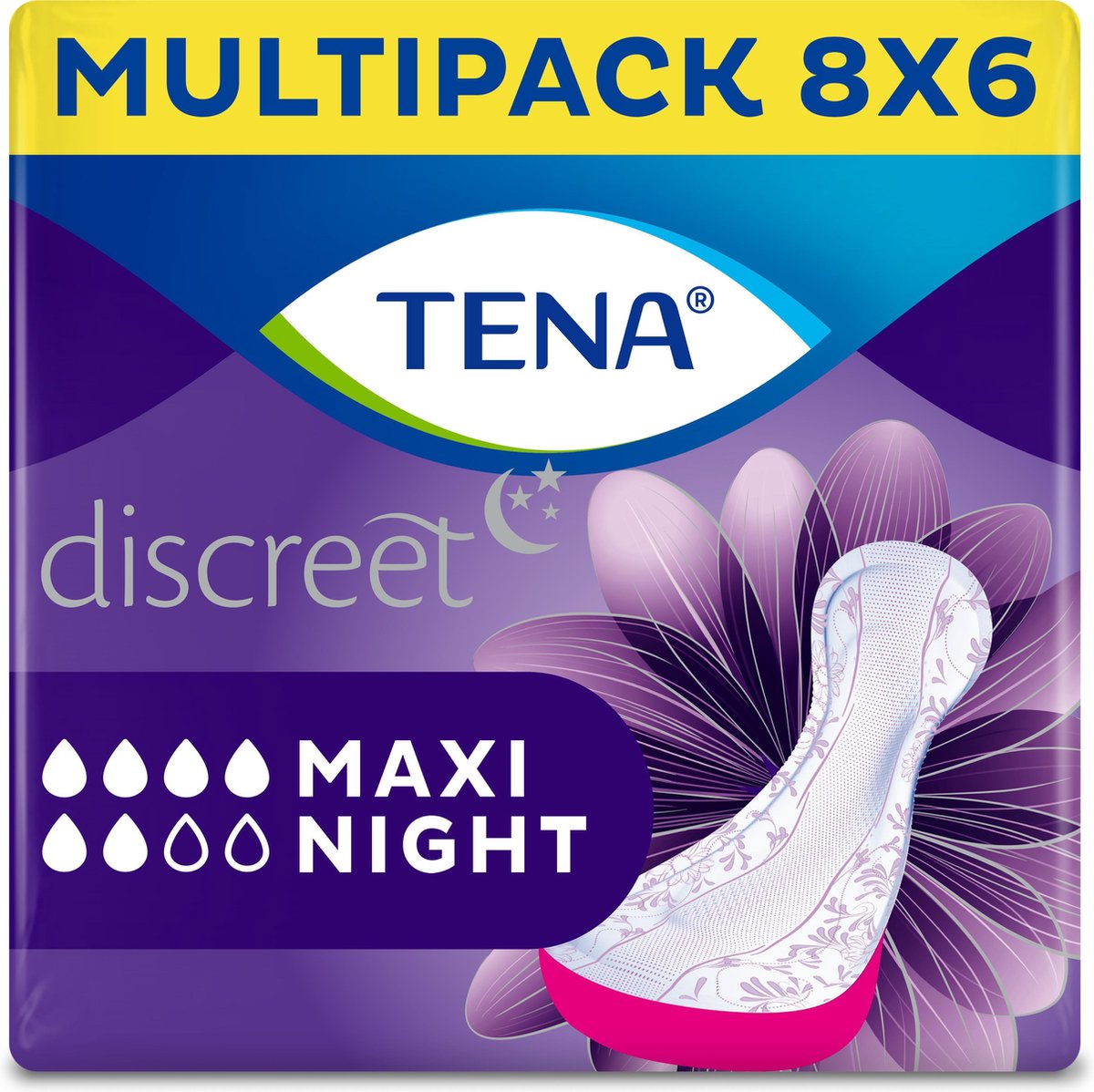 Tena Discreet Maxi Night 8 x 6 verbanden - voor urineverlies (incontinentie) - TENA