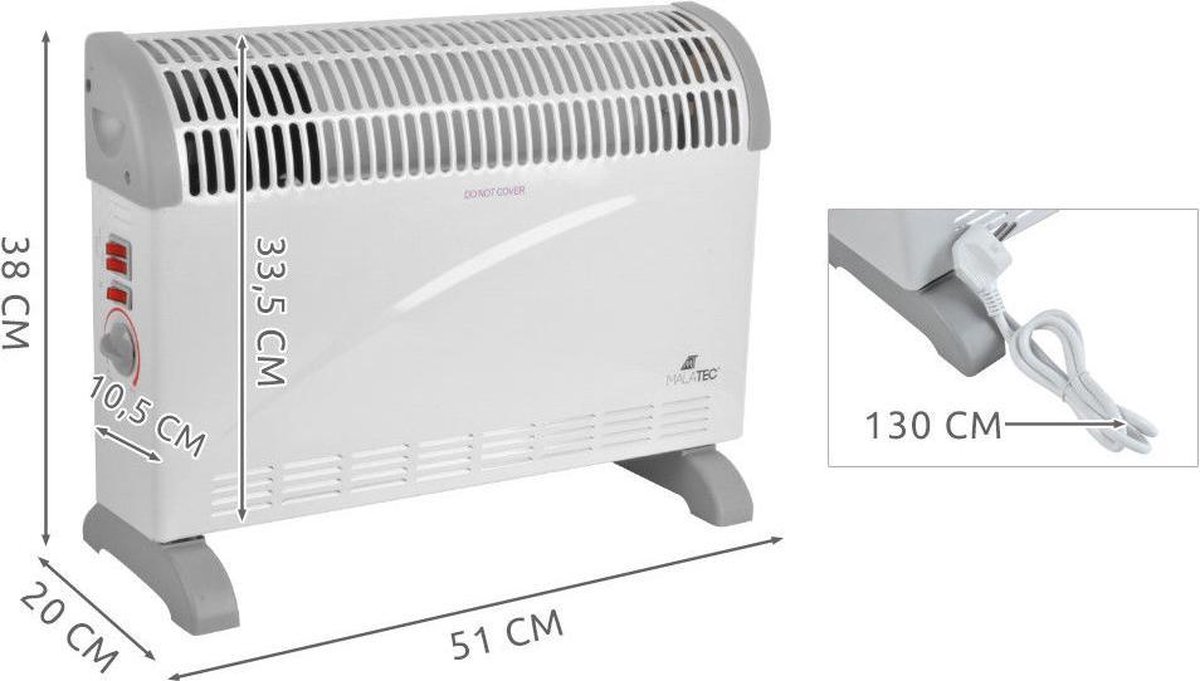 De'Longhi HSX2320 Convectorkachel, Elektrische Verwarming met 3 Vermogensniveaus, 24-uurs Timer, 2000W, Wit