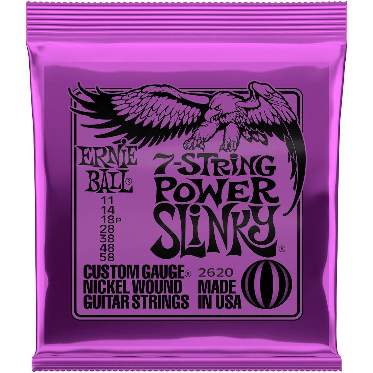 Ernie Ball 2620 Power Slinky elektrische gitaarsnaren 7-snarig (011-058)