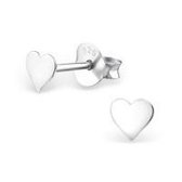 Aramat jewels ® - 925 sterling zilveren oorbellen hart glad 4mm