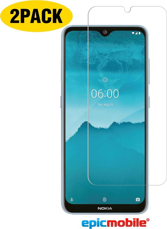 Screenprotector geschikt voor 2Pack Nokia 7.2 / Nokia 6.2X Screenprotector - Tempered Glass - 9H Anti Shock - 2Pack voordeelpack