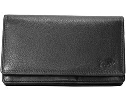 Dames Portemonnee - Zwart - Leer - RFID ( Anti-Skim) - Ideale Dames Portemonnee Zwart