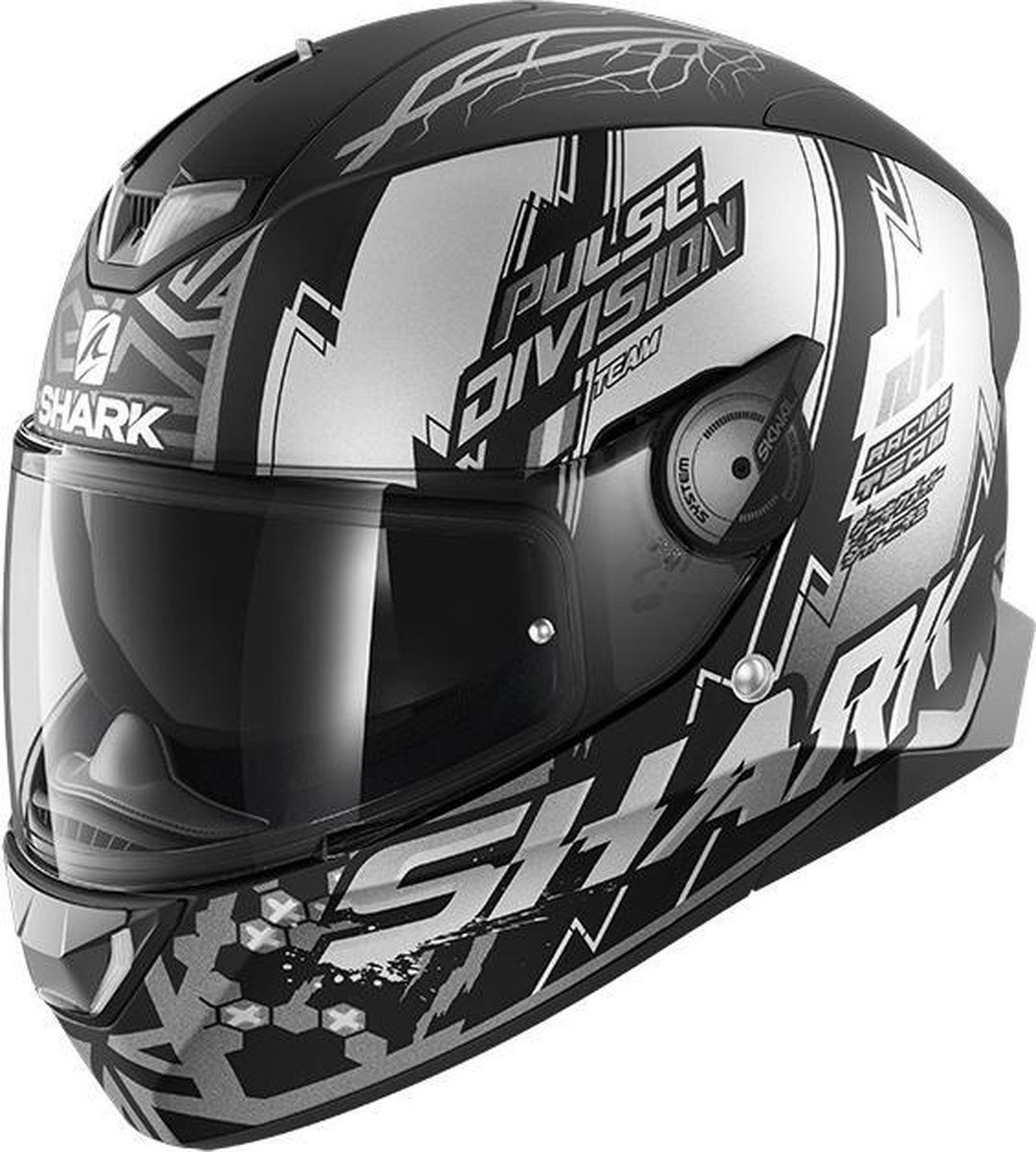 Shark Skwal 2 Noxxys Mat Zwart Anthracite Zilver KAS Integraalhelm - Motorhelm - Maat S