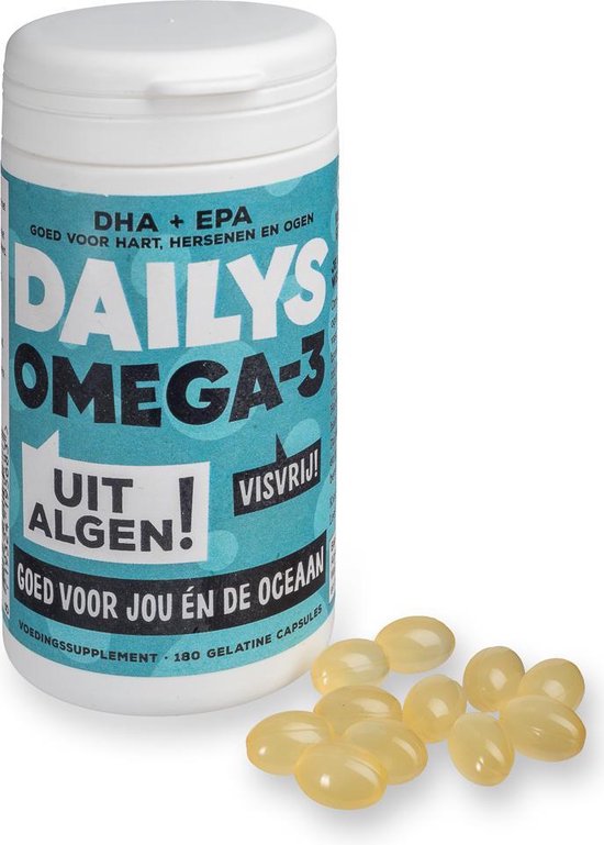 Dailys Omega-3 | Meest DHA + EPA | 180 Capsules | Plantaardige Algenolie | bol.com