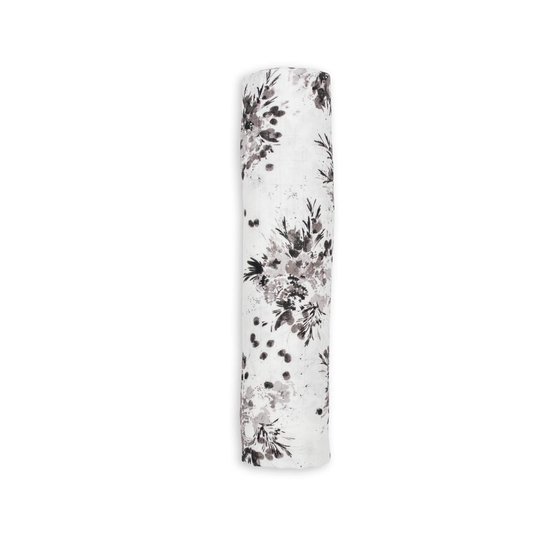Lulujo - hydrofiele doek - swaddle - bamboo - 120x120 cm - Black Floral van Merkloos — afbeelding 5