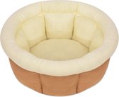 Hondenbedje (incl Hondentouw) Maat XL met Kussen Beige Kunstleer - Hondenmand - Hondenkussen - Dierenmand