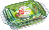 Pyrex Optimum Ovenschalenset 1,4 l - 2,9 l - 3,8 l - 27 x 17 x 6 cm - 35 x 32 x 6 cm - 39 x 28 x 7 cm