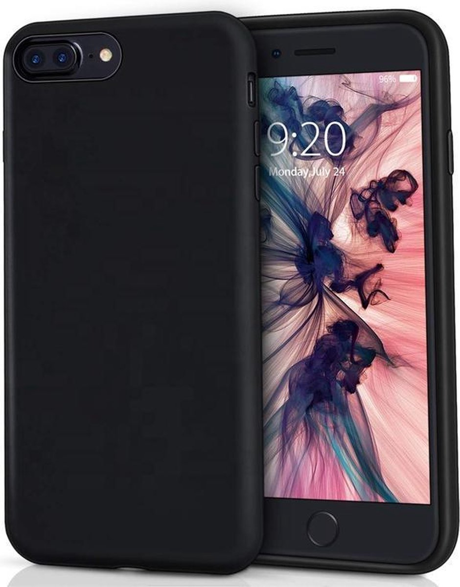 BMAX Siliconen hard case hoesje geschikt voor iPhone 7/8 Plus / Hard cover - Zwart