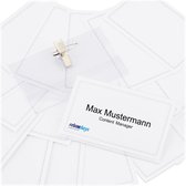 relaxdays 100 x naambadge - naamkaartjes - naambordjes - badgehouder - clip – PVC