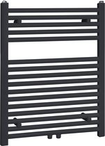 Designradiator Rall 9011 77x60cm 445 Watt Mat Zwart Middenonderaansluiting