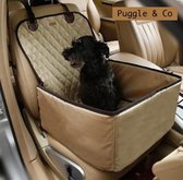 Autostoel Hond of Kat Multifunctioneel - 45 cm x 45 cm - Waterproof - Beige - Stoelbeschermer - GRATIS AUTOGORDEL - Stoelhoes - Automand - Autozitje - Beschermhoes - Hondenmand - Transportkoo