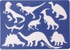 foto van Tekenen en kleuren sjabloon dinosaurus thema - Dino tekenen - Teken stencil - Creatief speelgoed - Knutselen - Hobby materiaal