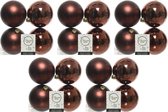 20x Mahonie bruine kunststof kerstballen 10 cm - Mat/glans - Onbreekbare plastic kerstballen - Kerstboomversiering roodbruin