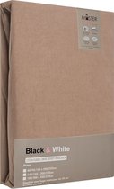 Mistersleep - Dubbel Jersey - Hoeslaken - Taupe - Lits Jumeaux - 180/200 x 200/220 - Met 35cm Hoekhoogte