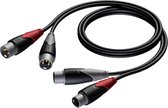 Procab CLA710 2x XLR (m) - 2x XLR (v) audiokabel - 0,50 meter