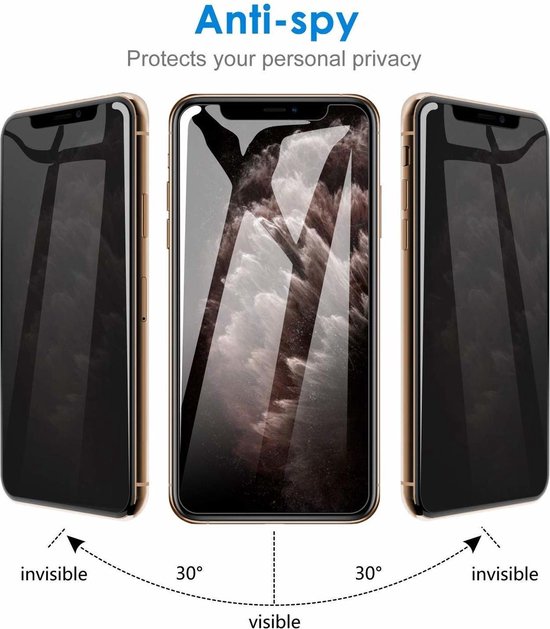 Ntech Apple Iphone 11 Pro Max Privacy Screenprotector Glass Anti Spy Bol Com