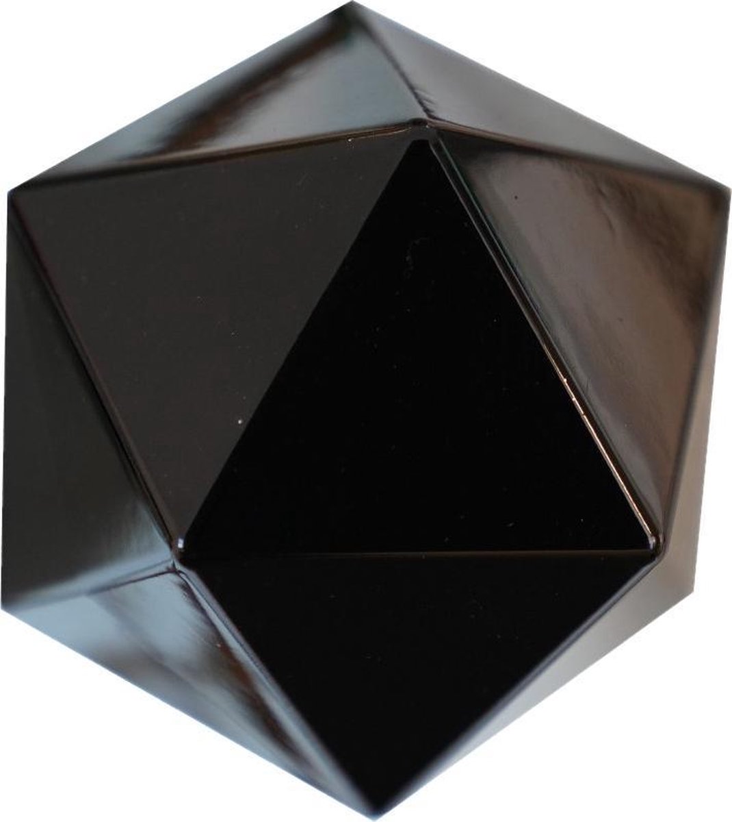 Geometrisch kerstbal 15 cm zwart