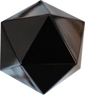 Geometrisch kerstbal 15 cm zwart
