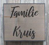 Naambordje voordeur steigerhout met witte of antraciete rand | houten naambord 20x20 cm